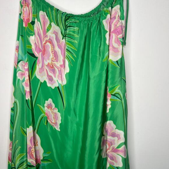 Farm Rio Green Floral One Shoulder Maxi Dress Size Small - Picture 5 of 8